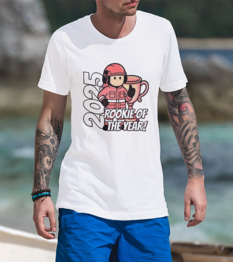 2025 Rookie Of The Year Fireman Trophy Orange Team T-Shirt