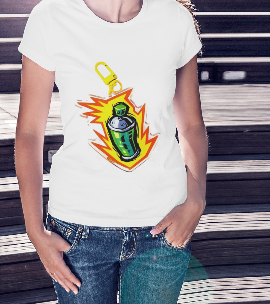 Tokyo To Tag Graffiti Spray Paint Can Yellow Burst Clip T-Shirt