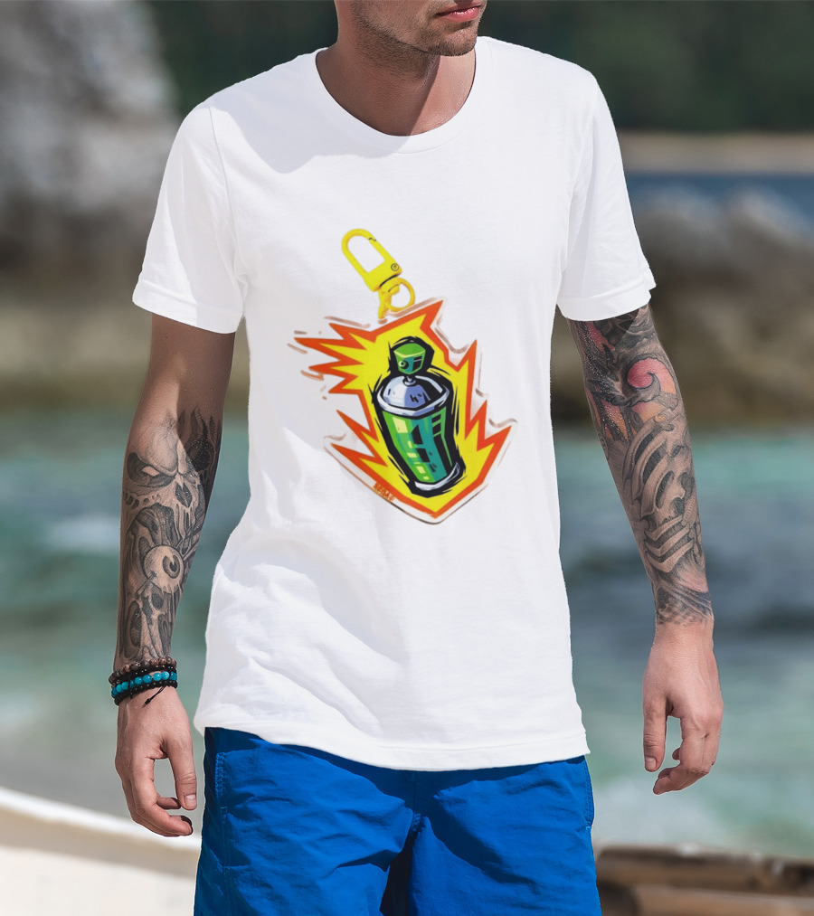 Tokyo To Tag Graffiti Spray Paint Can Yellow Burst Clip T-Shirt