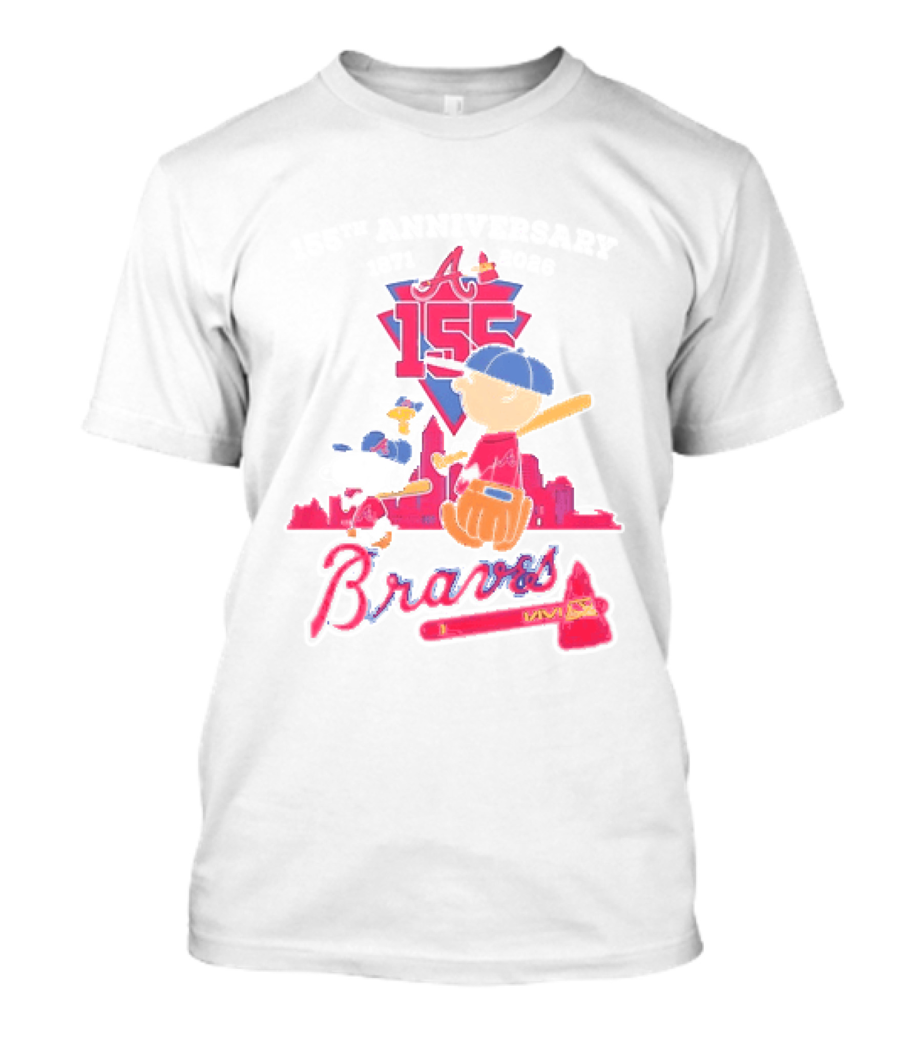 155th Anniversary Atlanta Braves Charlie Brown Snoopy 1871 2026 T-Shirt