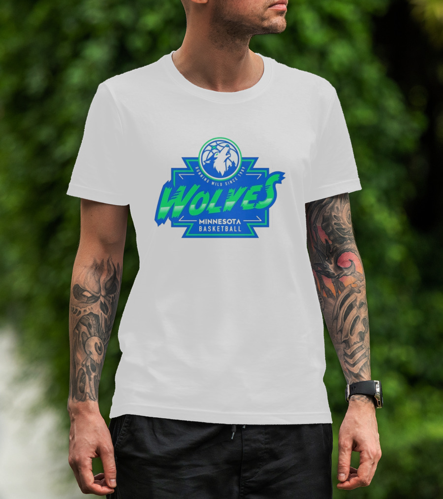 Wolves Minnesota Basketball Running Wild Since 1989 T-Shirt