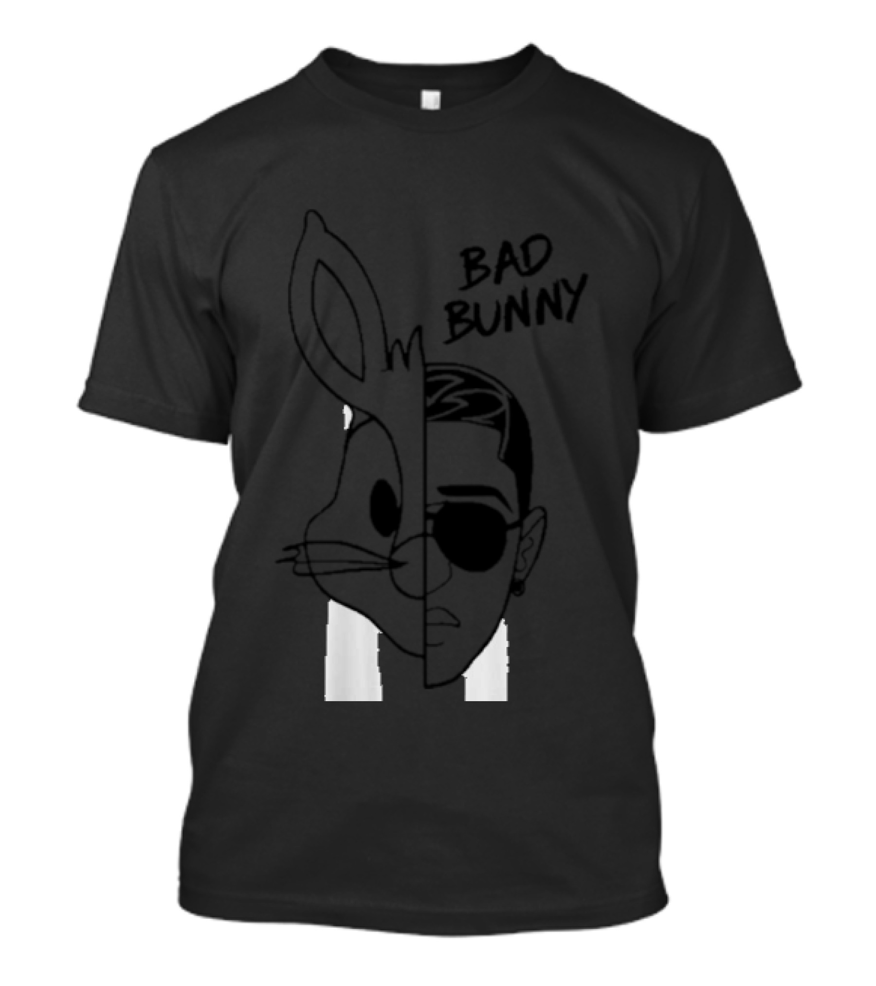 Bad Bunny Bunny Face Split Sunglasses T-Shirt