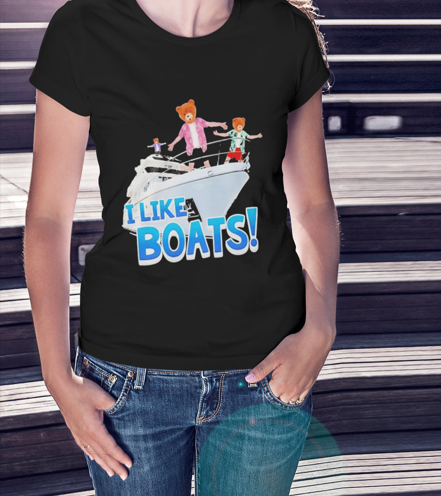 Bearhead I Like Boats Teddy Bears On Yacht T-Shirt
