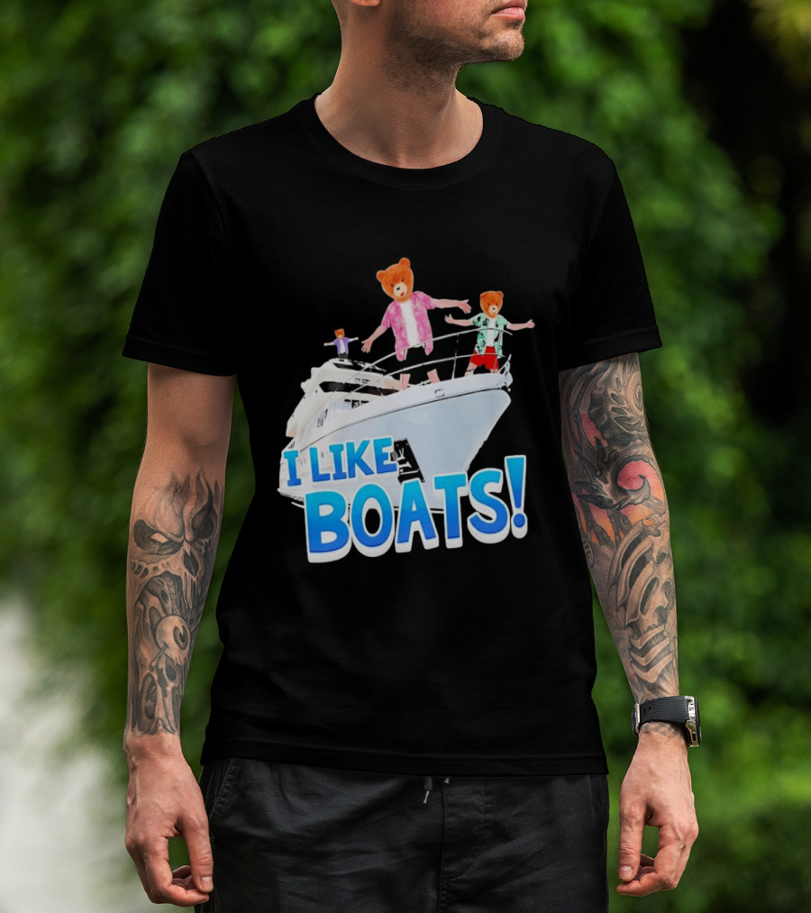 Bearhead I Like Boats Teddy Bears On Yacht T-Shirt