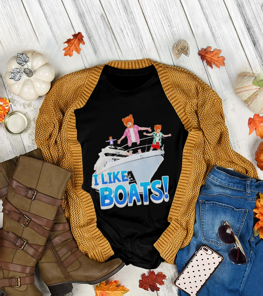 Bearhead I Like Boats Teddy Bears on Yacht T-Shirt