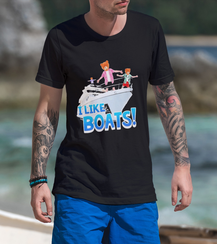 Bearhead I Like Boats Teddy Bears On Yacht T-Shirt