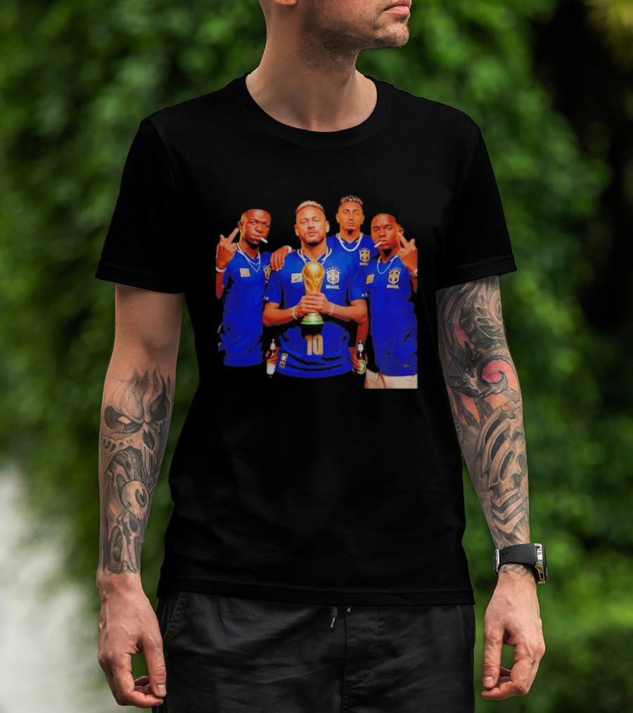 Brazil Fc Players Holding Trophy T-Shirt