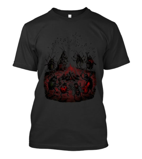 Bug Band Campfire Musical Insects Gathering T-Shirt