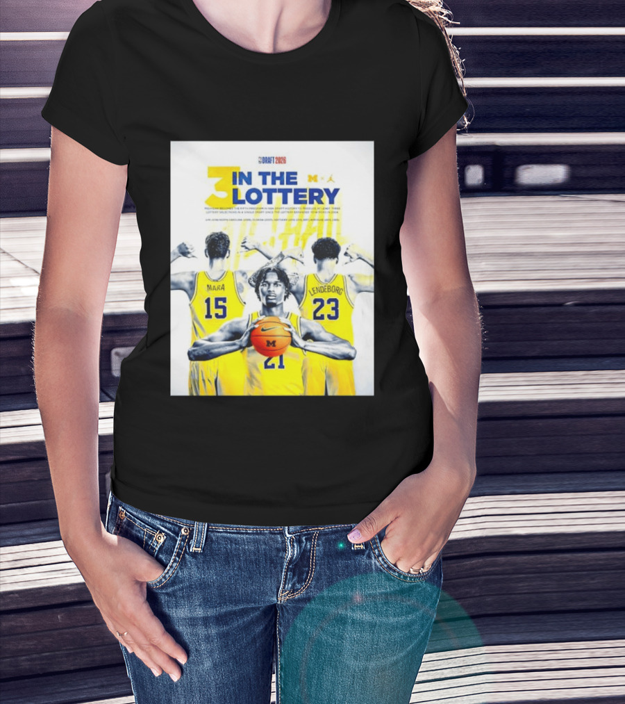 3 In The Lottery NBA Draft 2026 Mara Lendeborg Morez Johnson Michigan T-Shirt