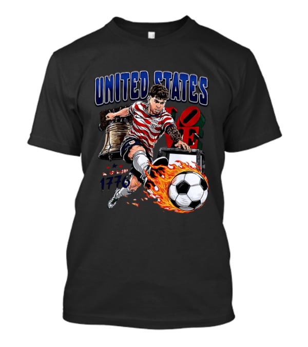Christian Pulisic United States Soccer Fireball Liberty Bell Established 1776 T-Shirt