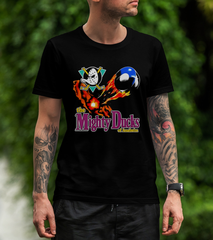 Mighty Ducks The Mighty Ducks Of Anaheim Exploding Puck Logo Hockey Team T-Shirt