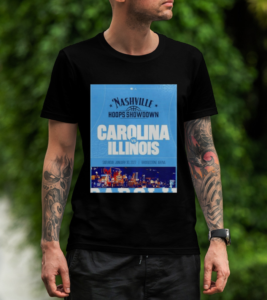 Nashville Hoops Showdown Carolina Vs Illinois Saturday January 30 2027 Bridgestone Arena T-Shirt