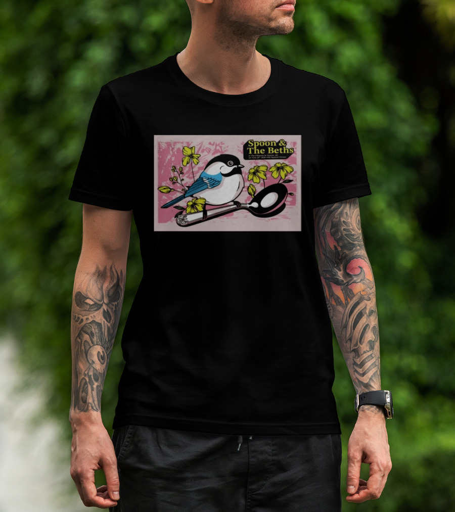 Spoon And The Beths June 26 2026 Detroit MI With Bird On Spoon And Yellow Flowers T-Shirt