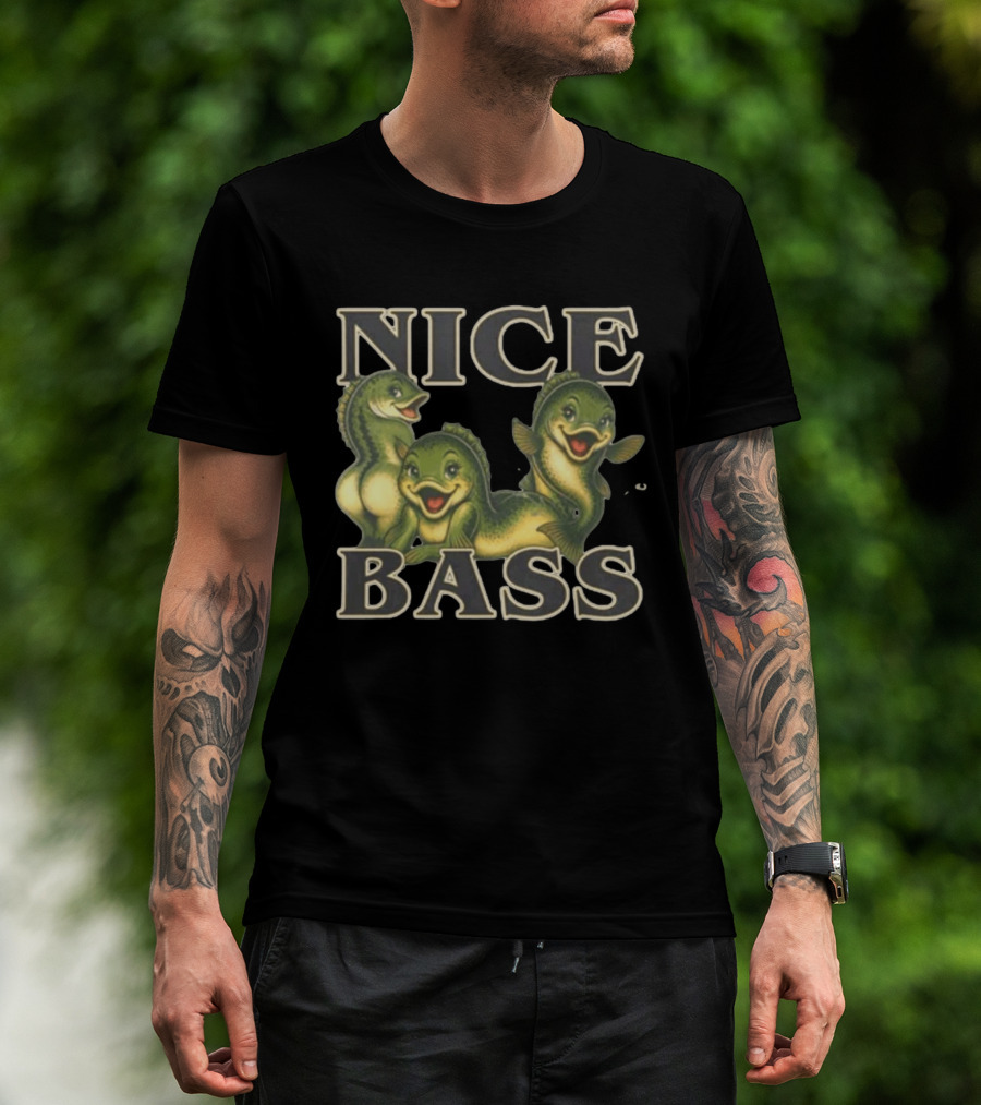 Cheerful Cartoon Fish Trio Nice Bass T-Shirt