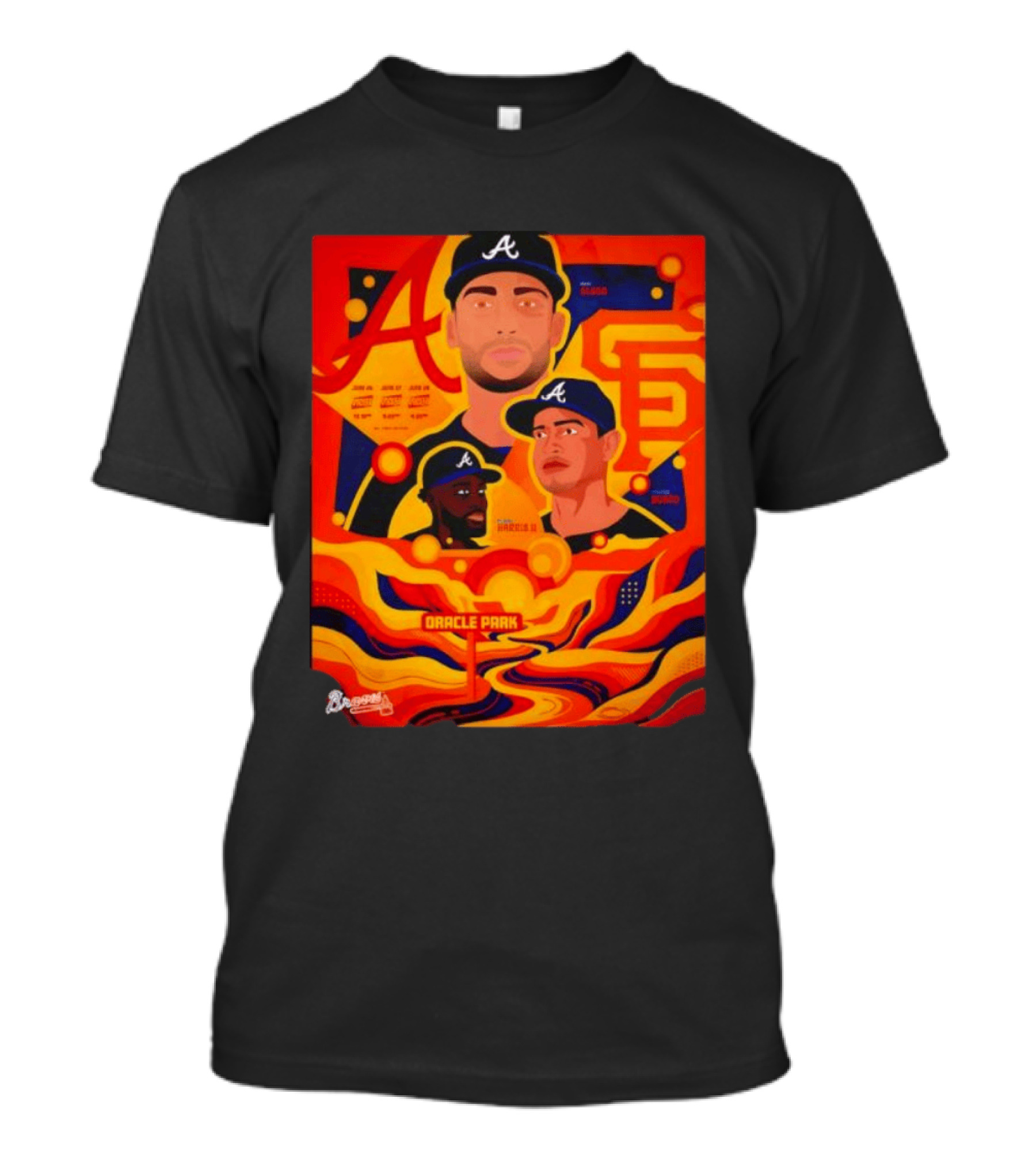 Atlanta Braves Vs. Giants Oracle Park Series Olson Dubon Harris II T-Shirt