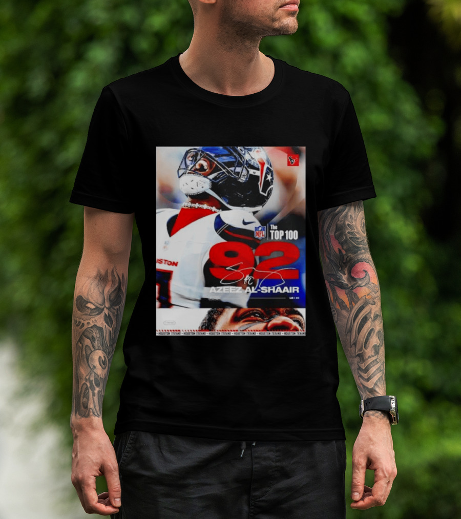 Houston Texans Azeez Al Shaair 92 NFL Top 100 Linebacker T-Shirt