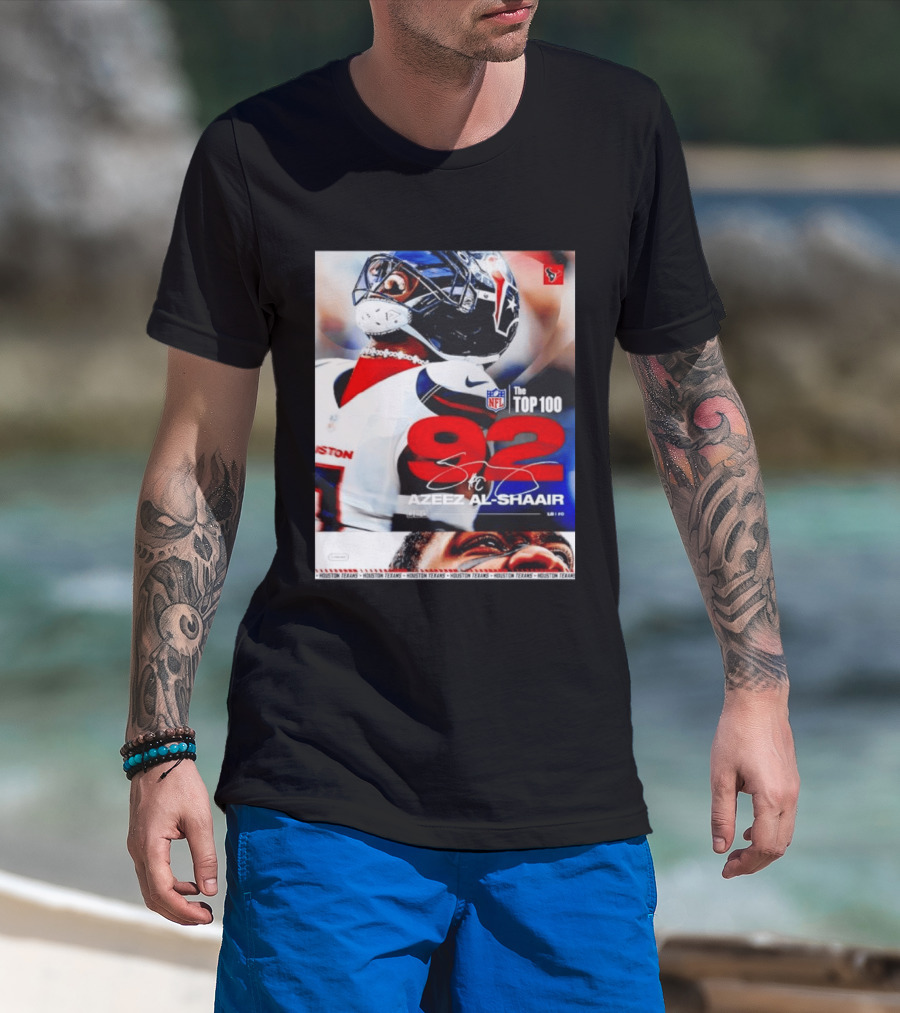 Houston Texans Azeez Al Shaair 92 NFL Top 100 Linebacker T-Shirt