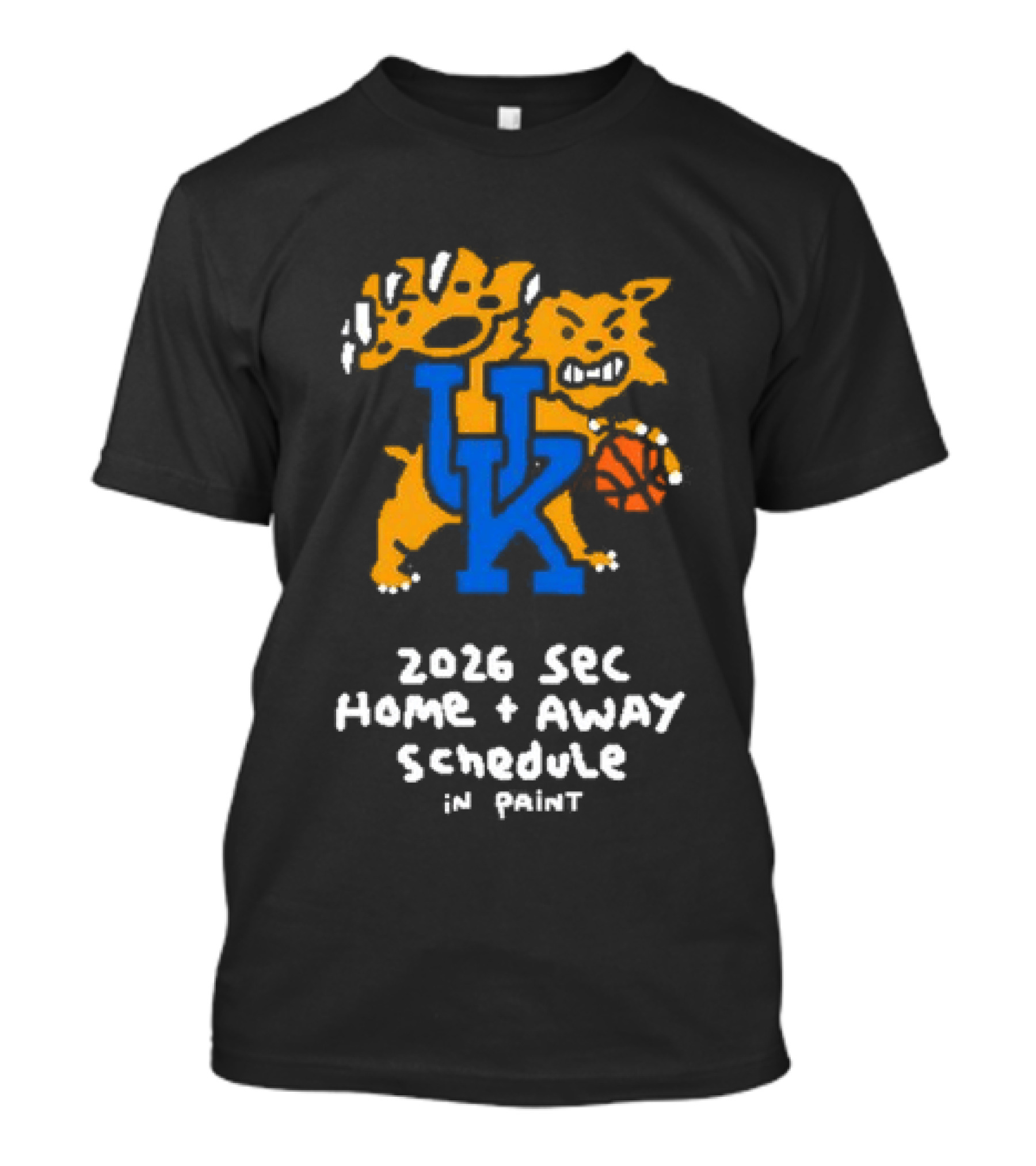 University Of Kentucky 2026 SEC Home Away Schedule Wildcat Paint T-Shirt