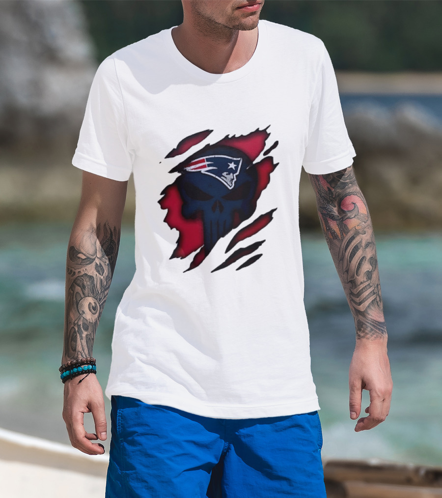 Patriots Skull Rip T-Shirt