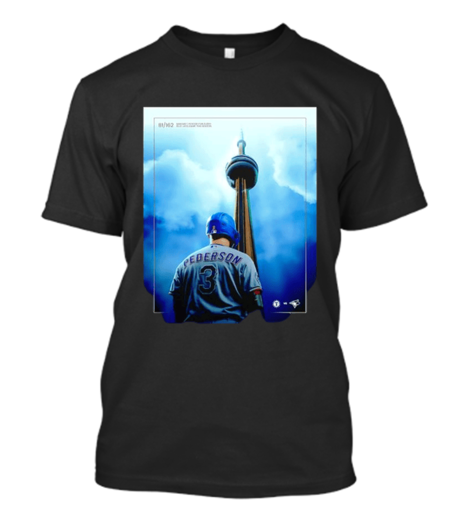 Pederson Toronto Blue Jays Vs Texas Rangers Game 1 CN Tower 81/162 T-Shirt