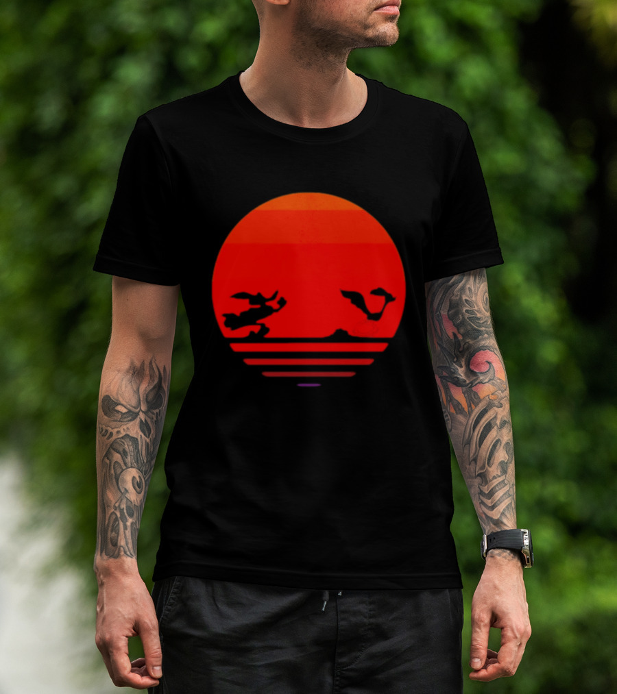 Wile E Coyote And Road Runner Sunset Chase T-Shirt