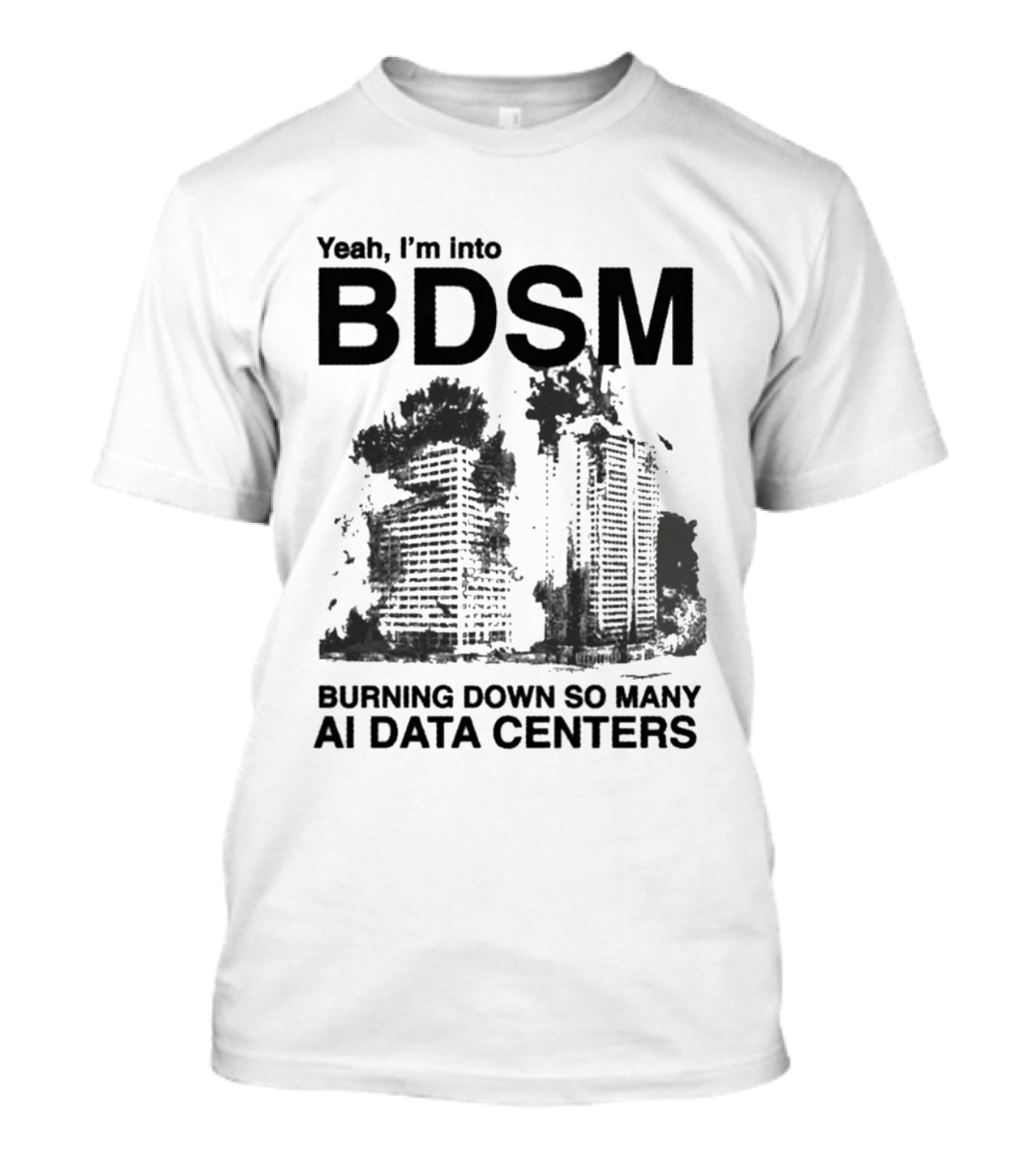 Yeah I'm Into BDSM Burning Down So Many AI Data Centers T-Shirt