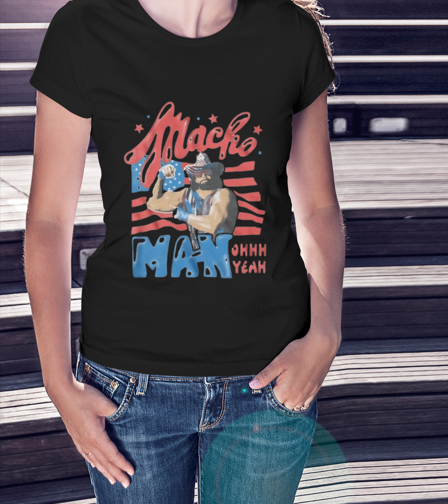 Macho Man Randy Savage American Flag Ohhh Yeah Independence Day T-Shirt