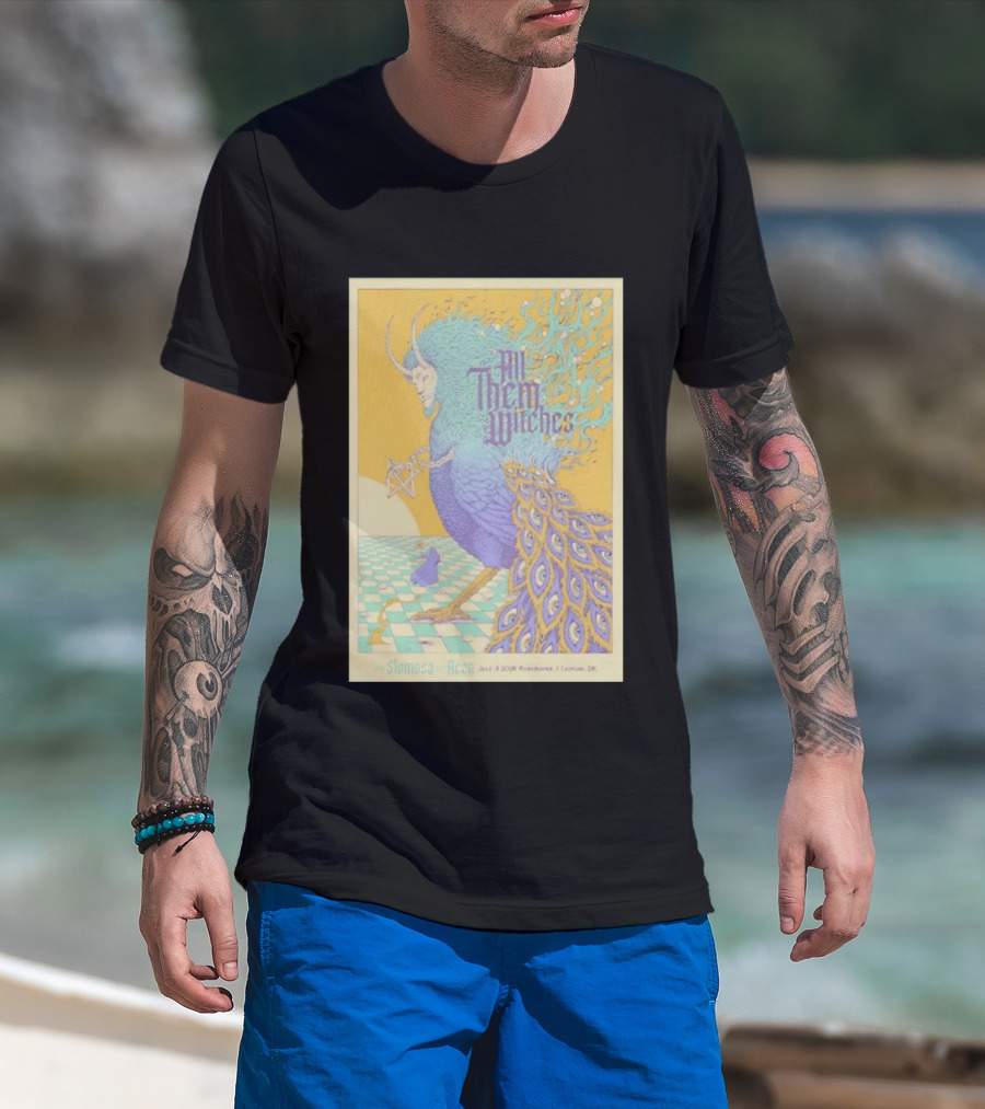All Them Witches July 3 2026 Parkbuhne Leipzig DE Vintage With Slomosa And Rezn T-Shirt