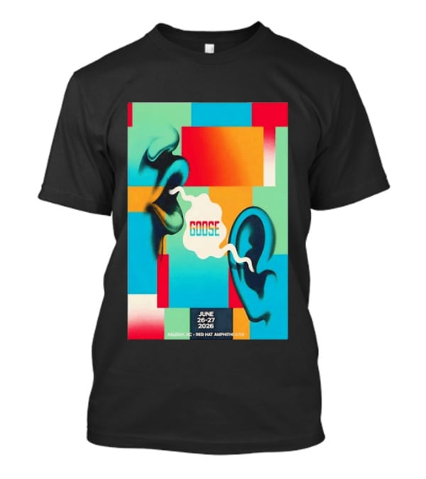 Goose Red Hat Amphitheater Raleigh NC June 26 27 2026 Vibrant Pop T-Shirt