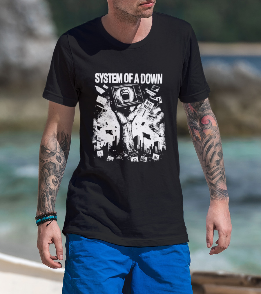 System Of A Down War Protest Television T-Shirt