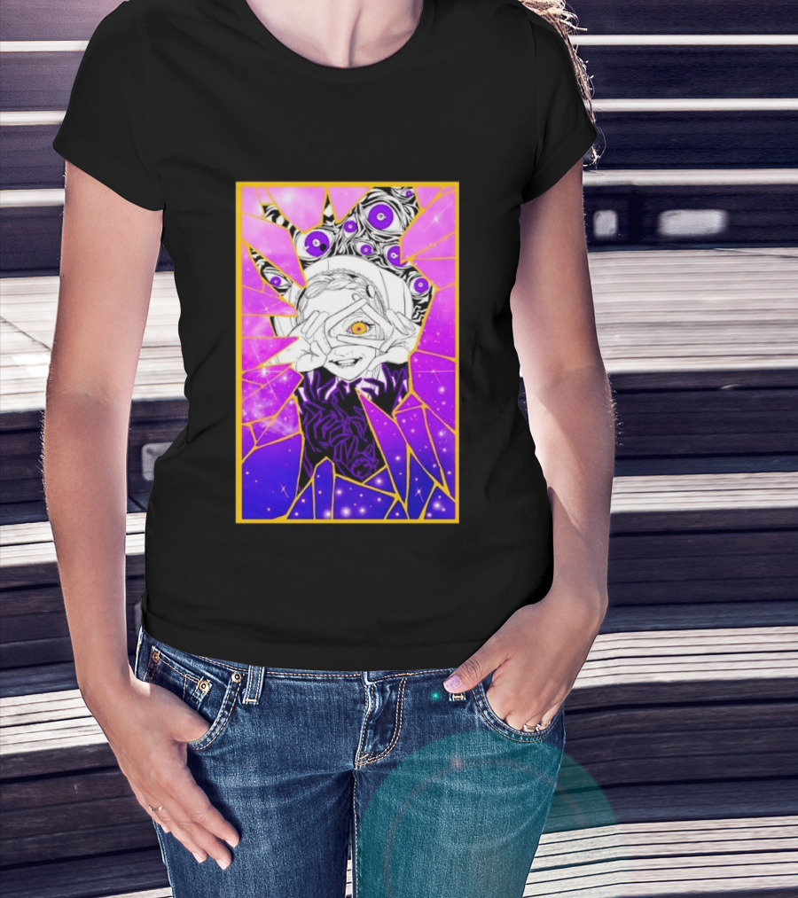 Makima Chainsaw Man Stained Glass Cosmic Galaxy Eyes T-Shirt