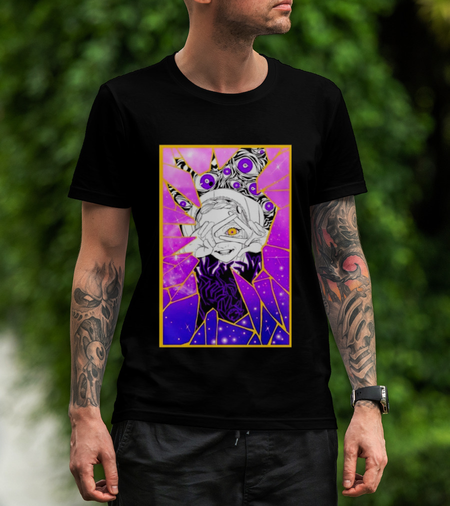 Makima Chainsaw Man Stained Glass Cosmic Galaxy Eyes T-Shirt