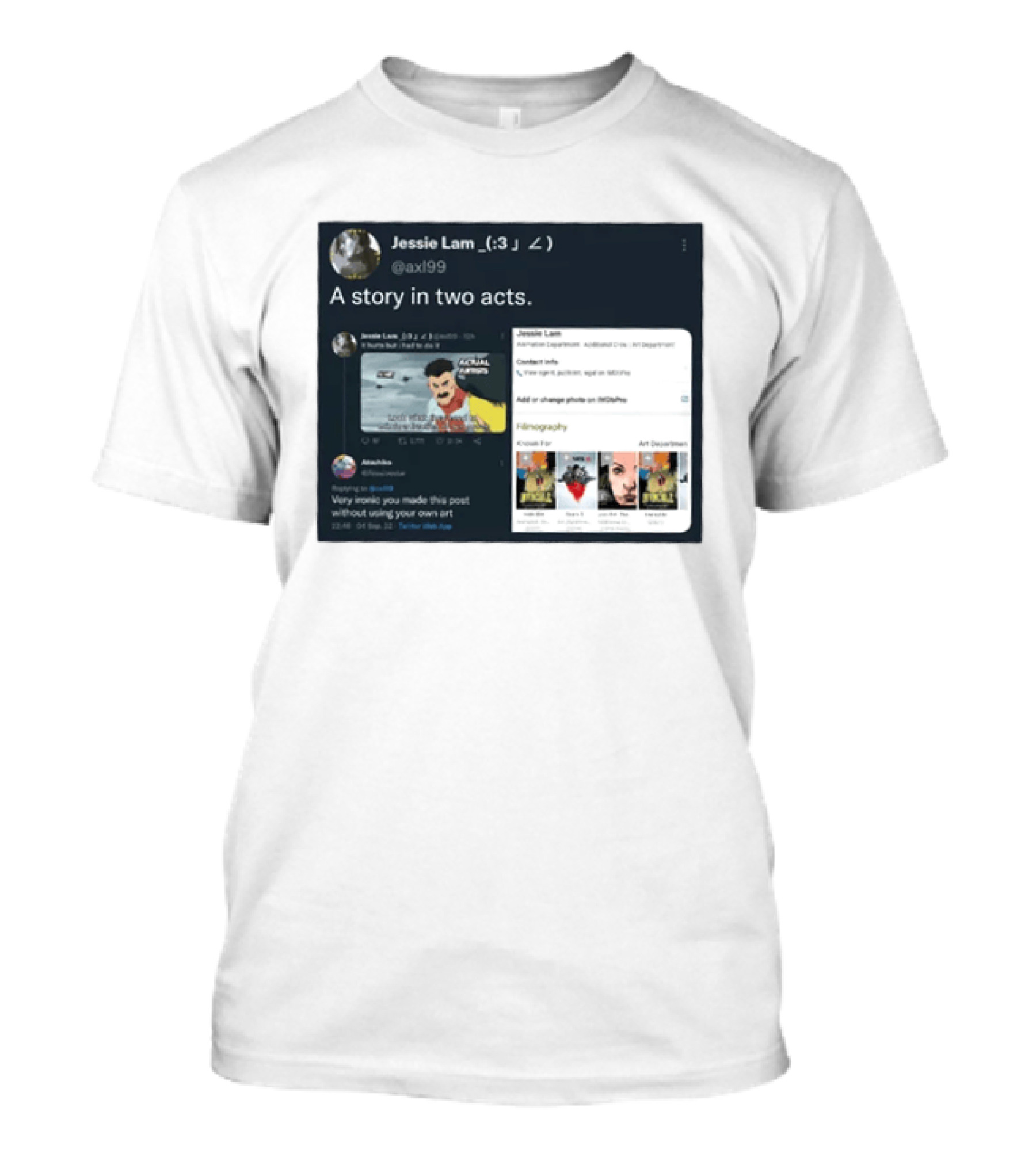 Jessie Lam A Story In Two Acts Tweet Comic Art Reference T-Shirt