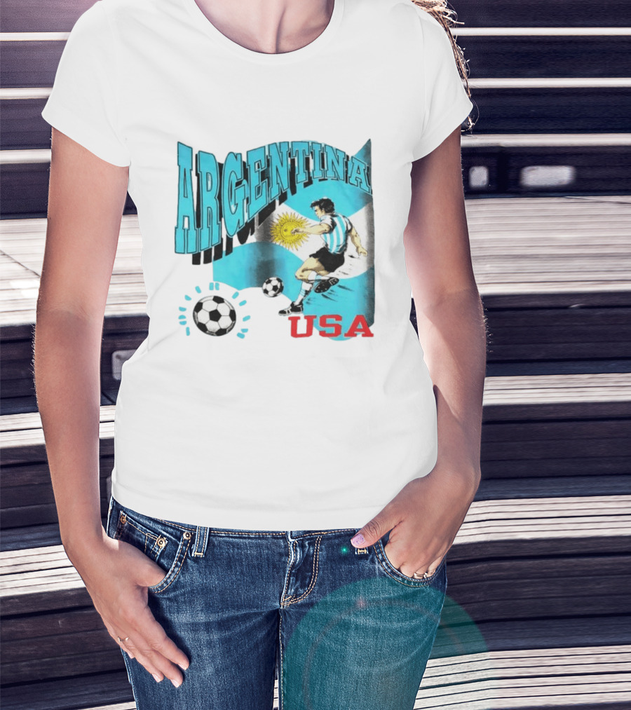 Argentina National Football Maradona Sun Of May USA Soccer T-Shirt