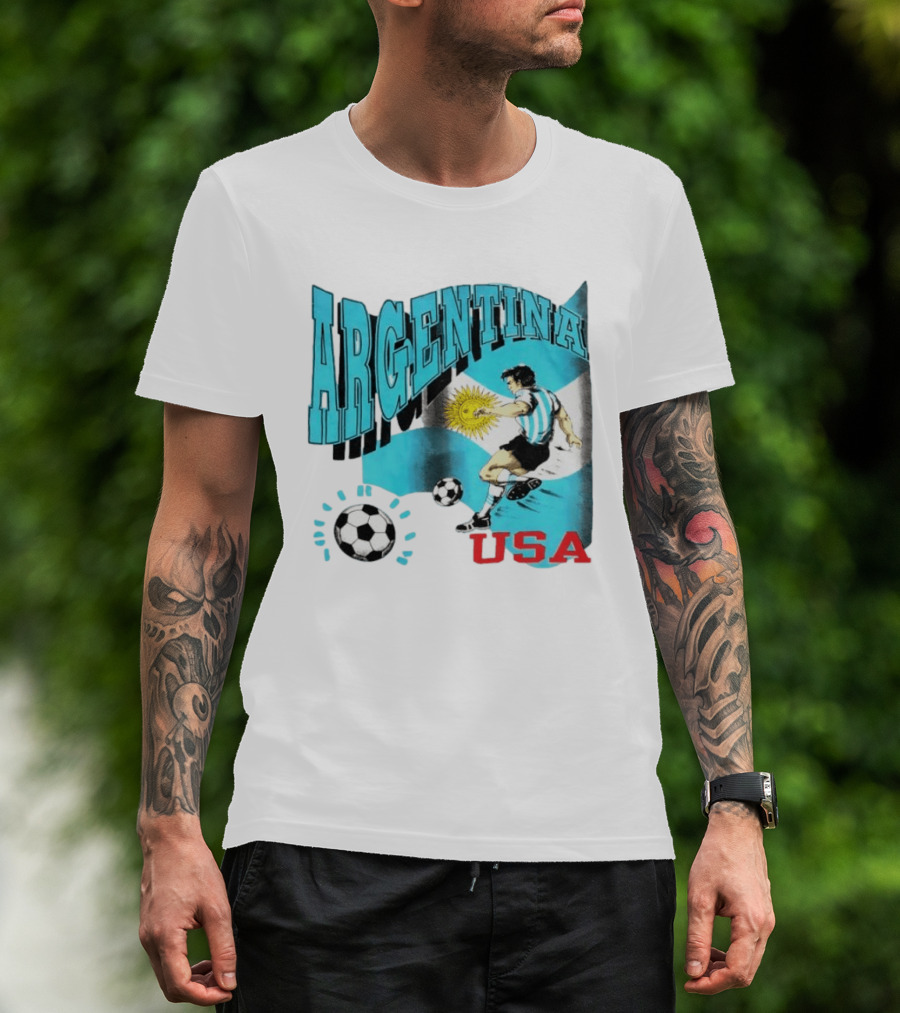 Argentina National Football Maradona Sun Of May USA Soccer T-Shirt
