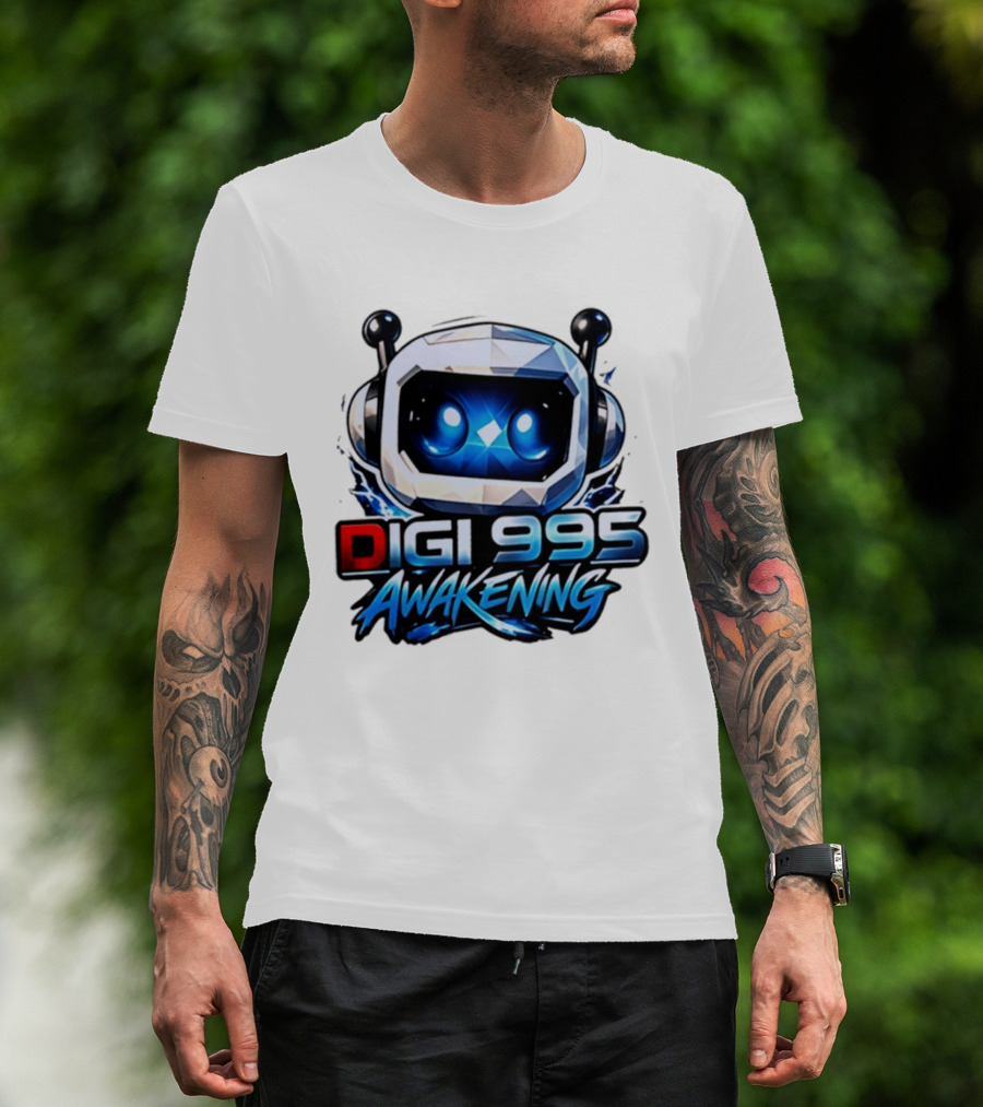 Digi 995 Awakening Robot Gaming Blue Eyes Technology T-Shirt