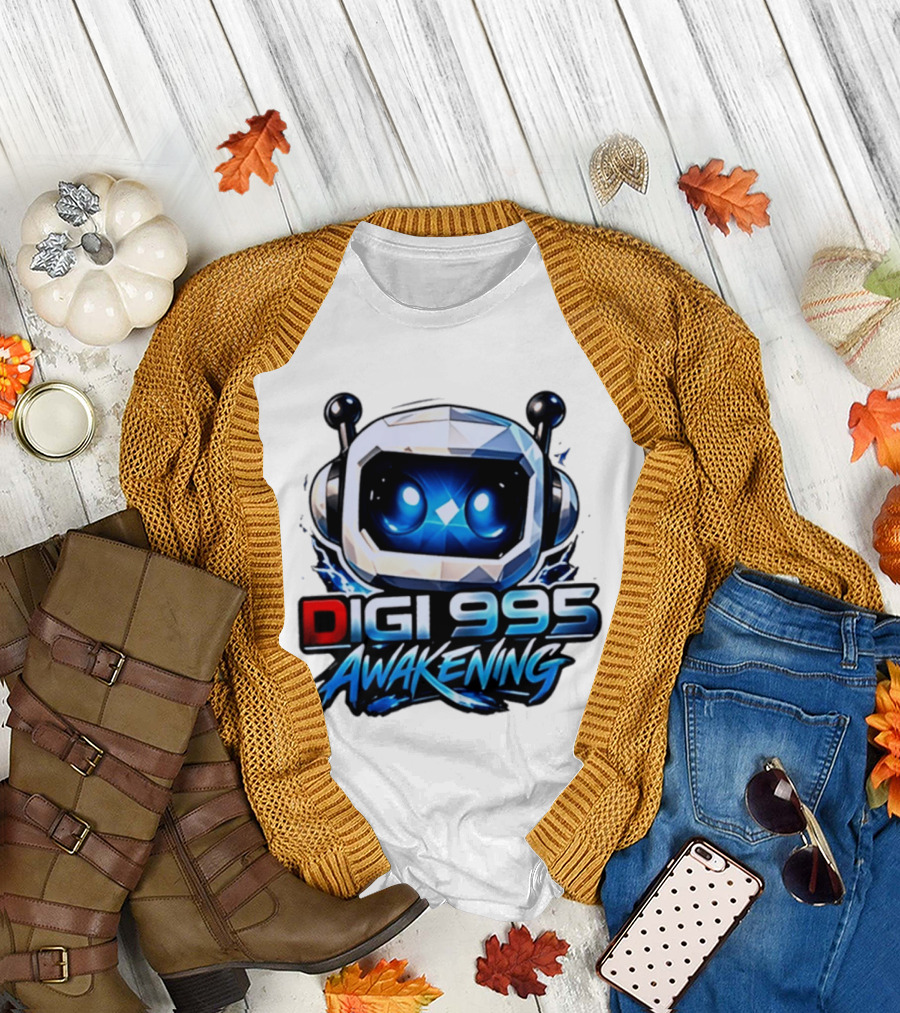 Digi 995 Awakening Robot Gaming Blue Eyes Technology T-Shirt