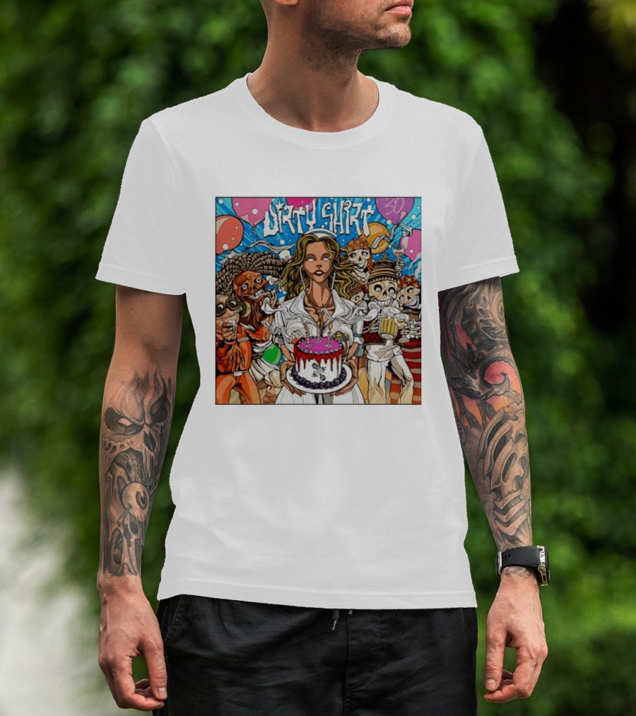 Dirty Dirty Thirty Nurse Birthday Cake Monsters And Aliens Party T-Shirt