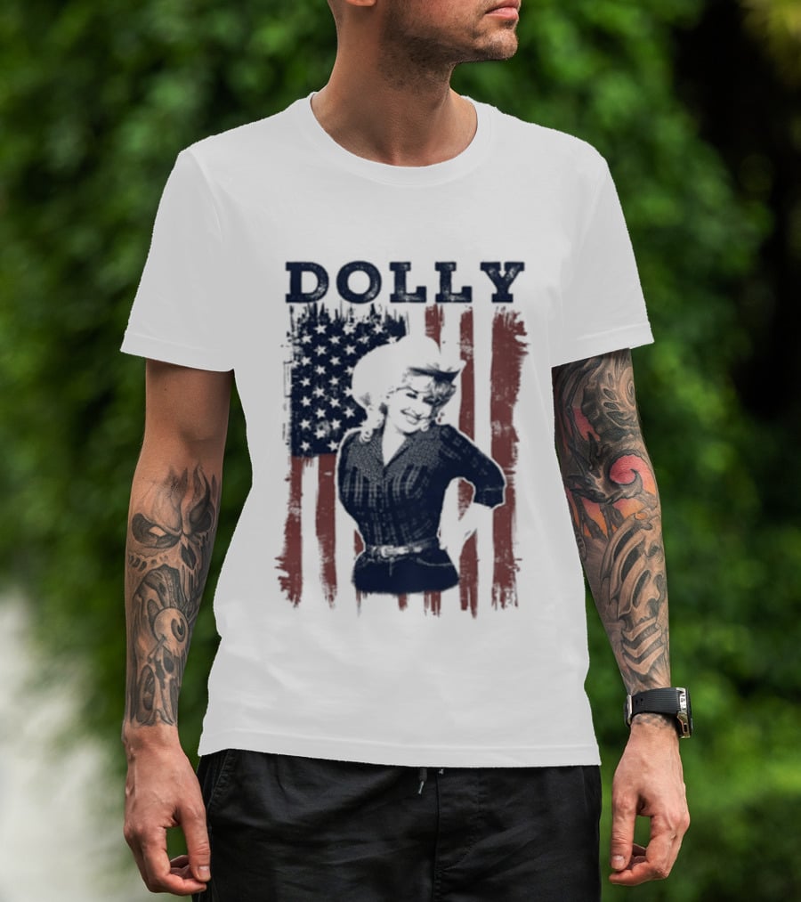 Dolly Parton American Flag Patriotic T-Shirt