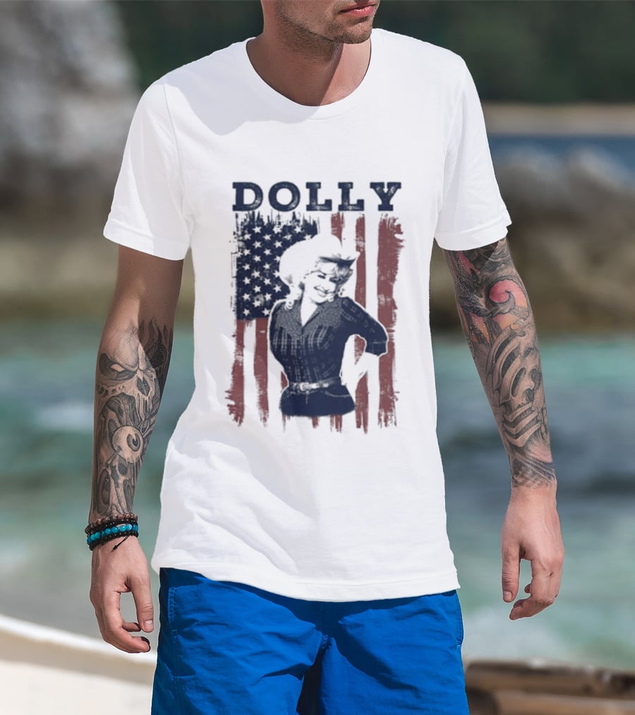 Dolly Parton American Flag Patriotic T-Shirt