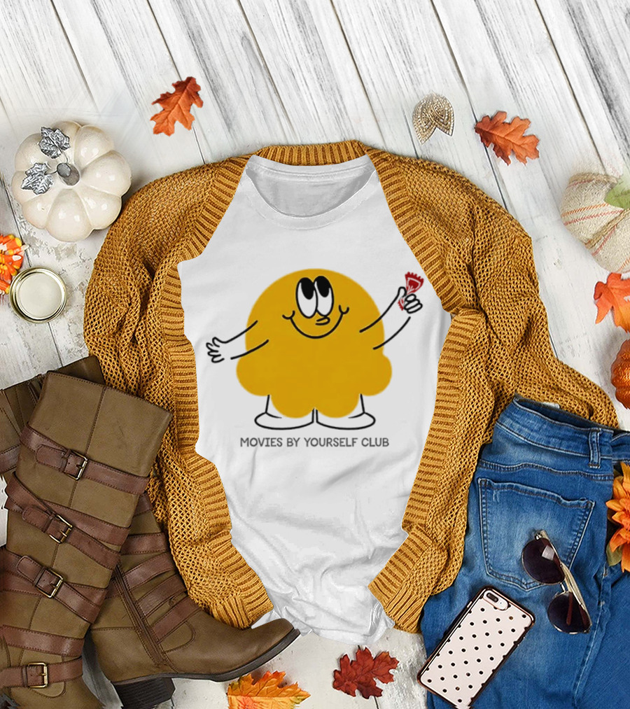 Movies by Yourself Club Yellow Blob Holding a Red Candy T-Shirt