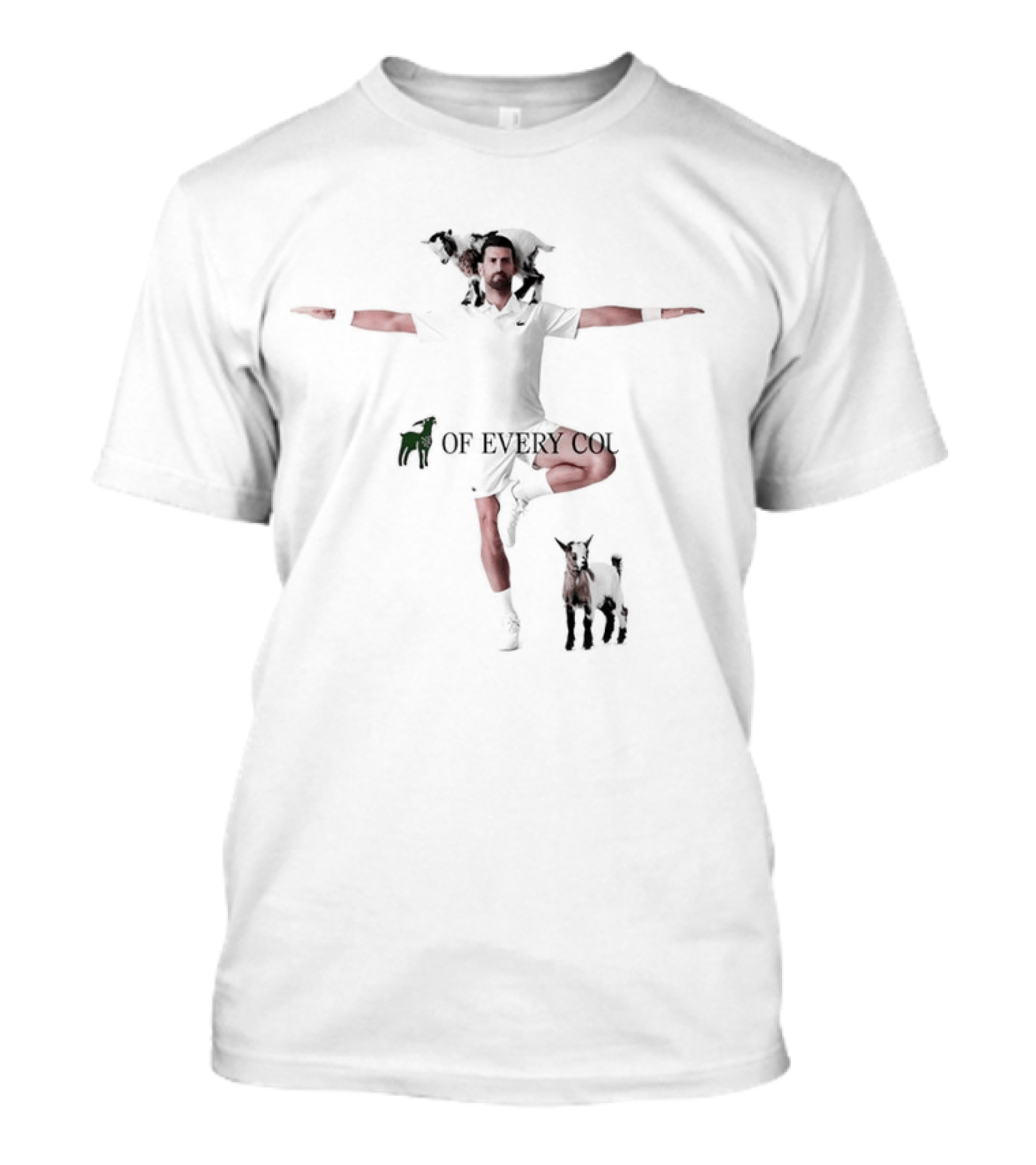 Novak Djokovic Goat Warrior On Every Court T-Shirt