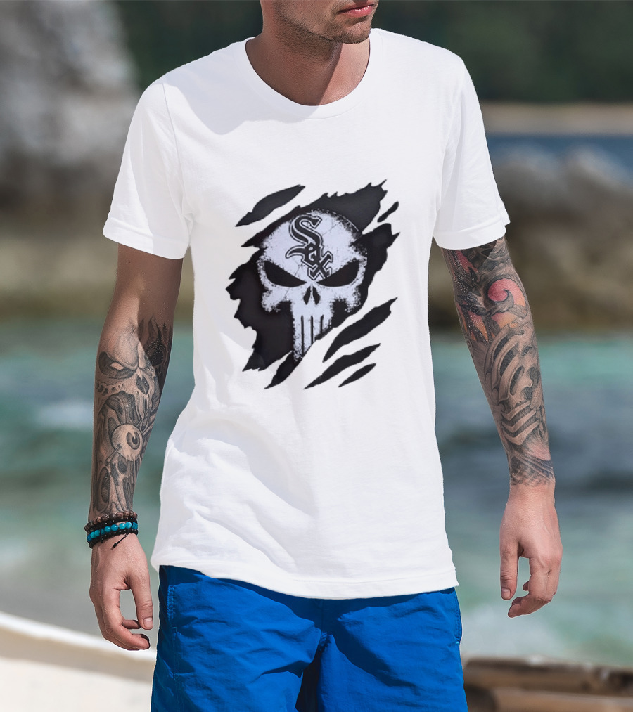 Chicago White Sox Punisher Skull Mashup T-Shirt