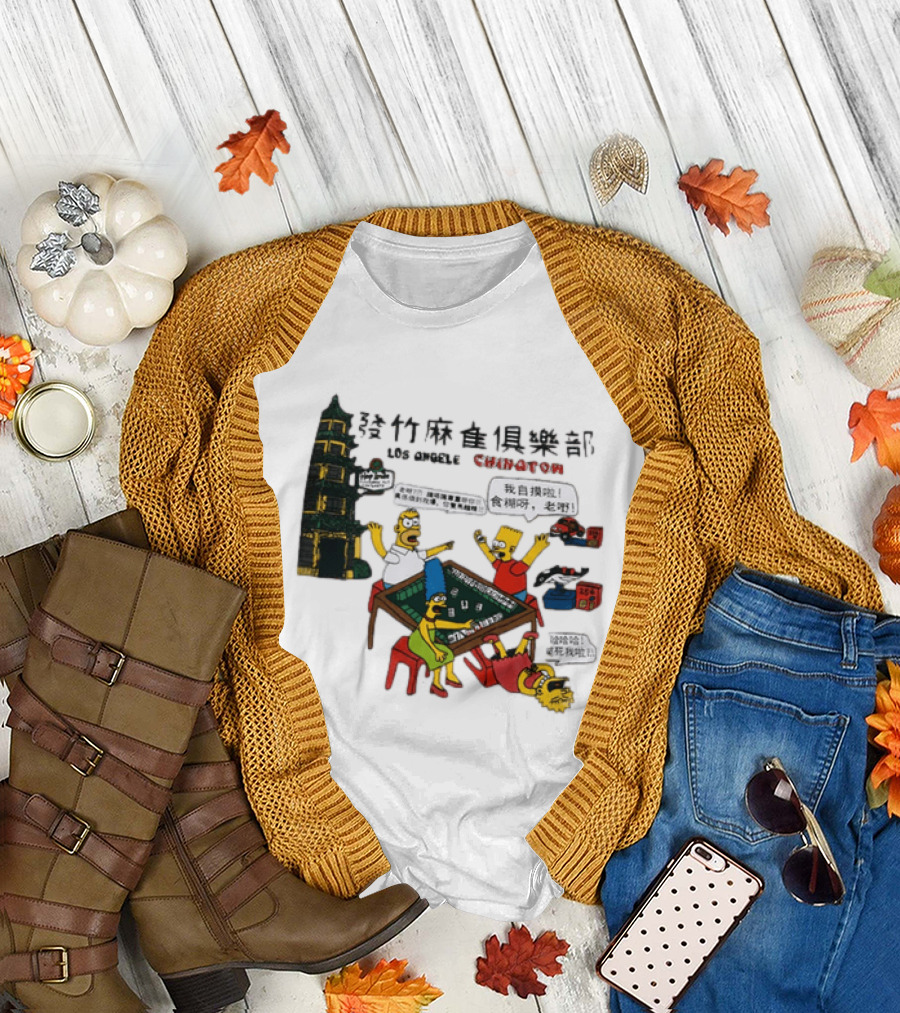 Simpsons Mahjong Club Los Angeles Chinatown T-Shirt