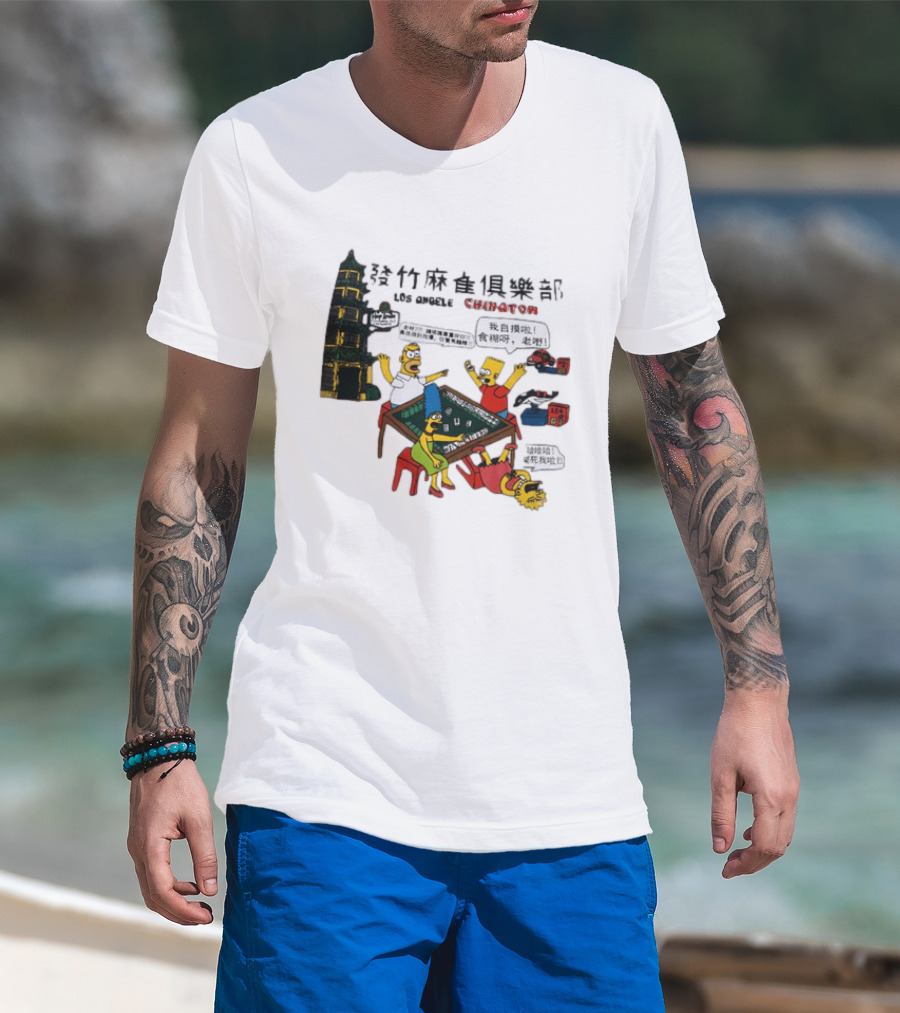Simpsons Mahjong Club Los Angeles Chinatown T-Shirt
