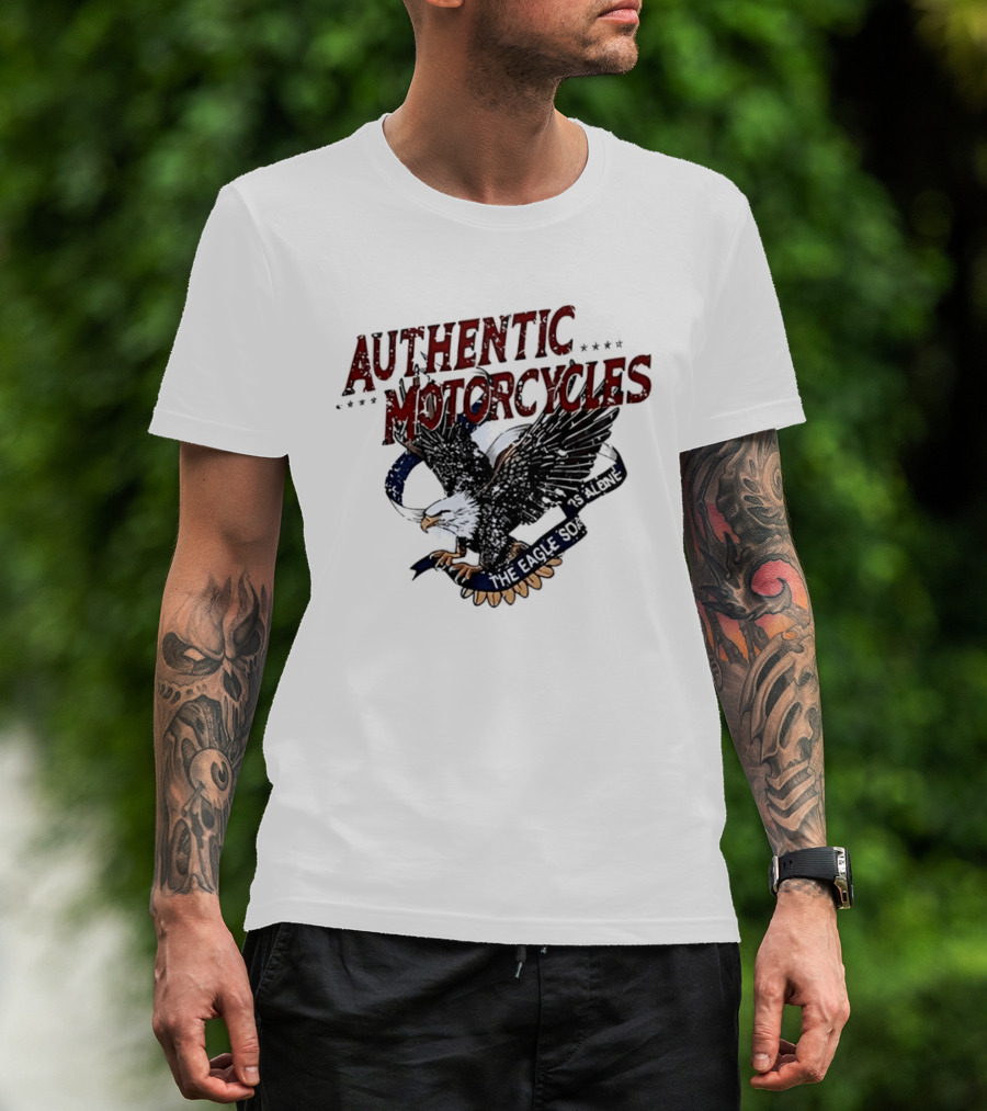Authentic Motorcycles The Eagle Soars Alone T-Shirt