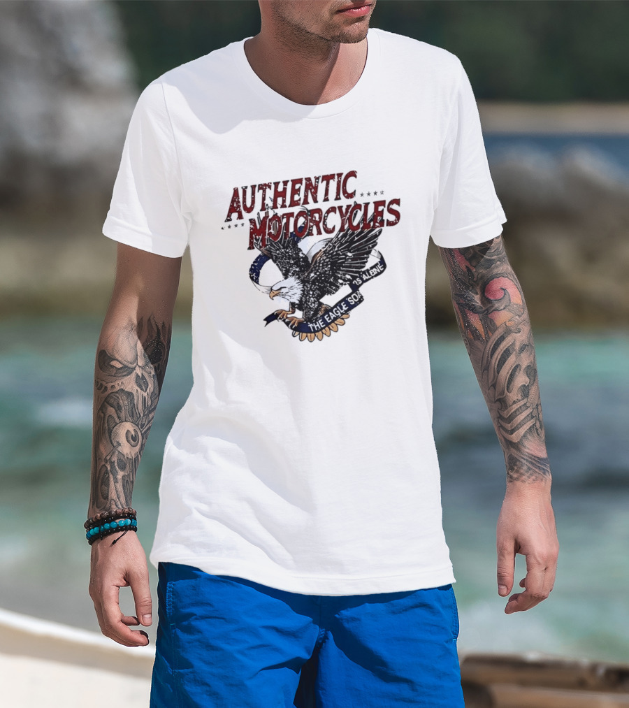 Authentic Motorcycles The Eagle Soars Alone T-Shirt