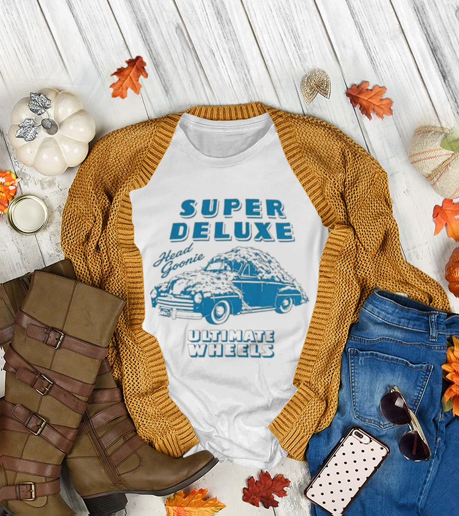 Super Deluxe Head Goonie Ultimate Wheels The Goonies 1985 Cult Movie Classic With Car T-Shirt