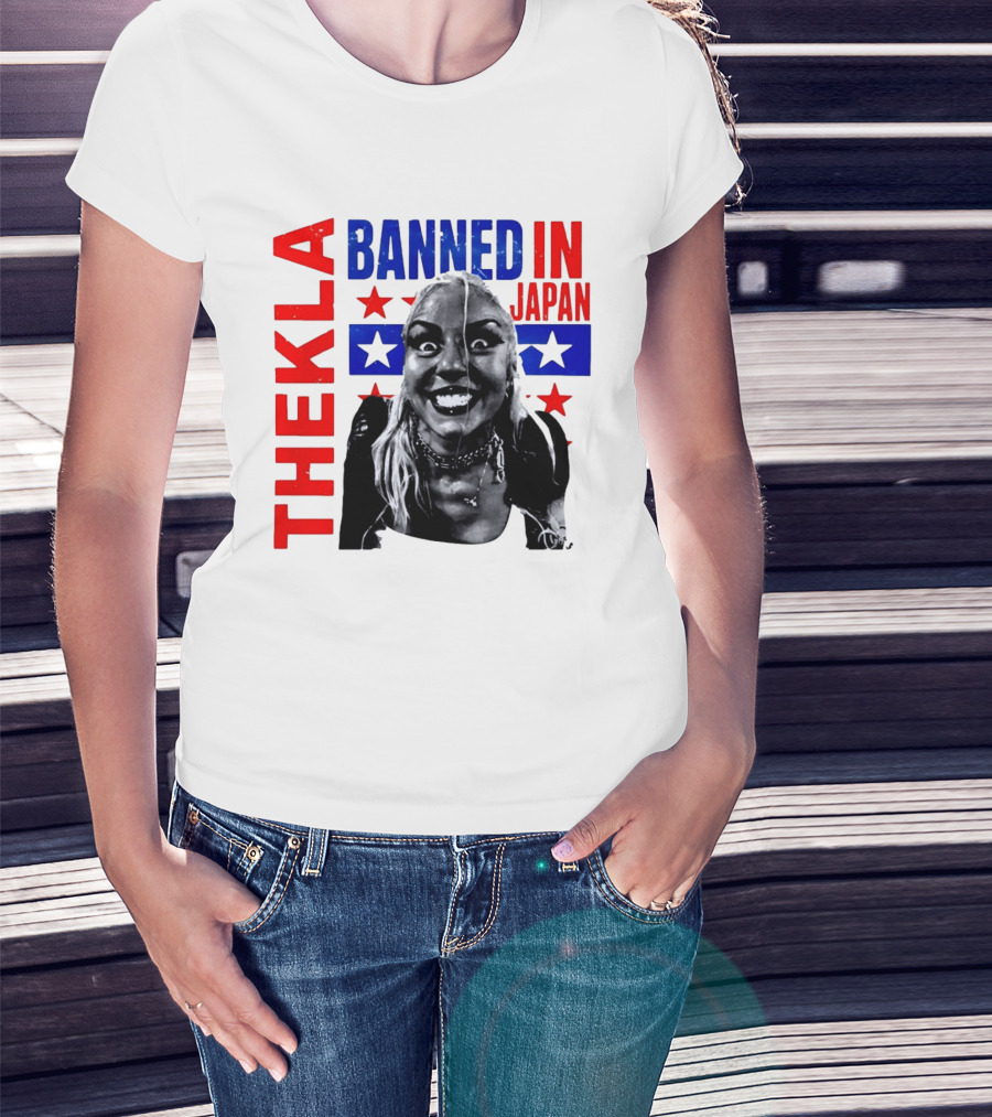 Thekla Banned In Japan Bold Red Blue Stars T-Shirt