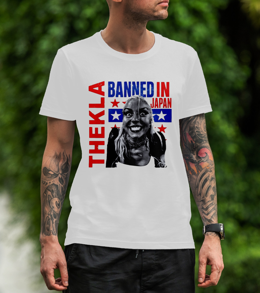 Thekla Banned In Japan Bold Red Blue Stars T-Shirt